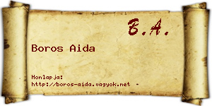 Boros Aida névjegykártya
